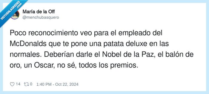 reconocimiento,mcdonalds,patatas,deluxe,empleado,normales,premios