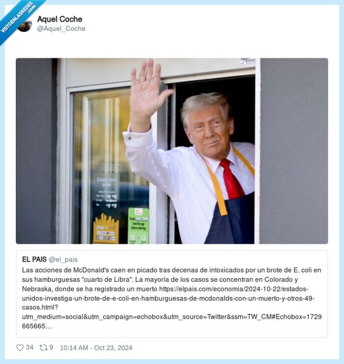 mcdonalds,donald trump,acciones,caida,intoxicación