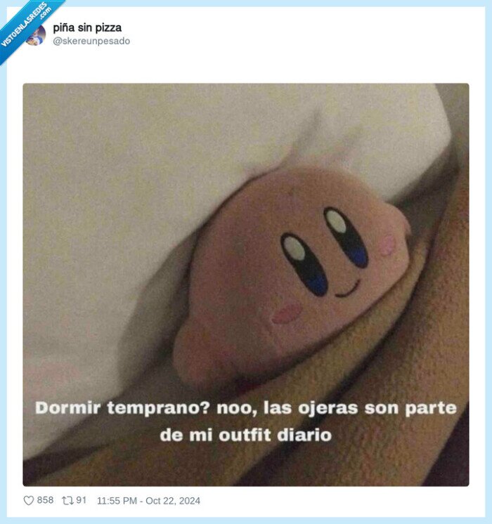 kirby,ojeras,dormir,outfit