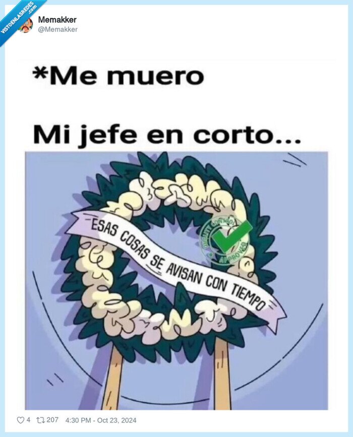 jefe,avisar,morirse,flores,corona,trabajo