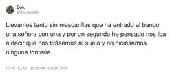 Enlace a A mí también me choca mucho ver gente con mascarilla, por @Docstock80