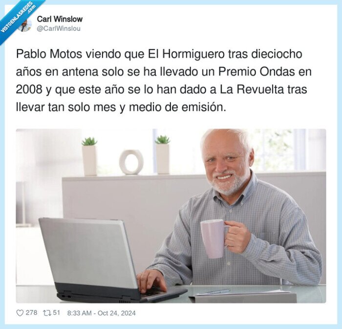 hormiguero,la revuelta,pablo motos,premio ondas,broncano,harold