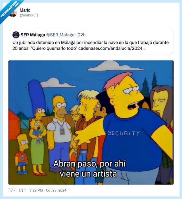 artista,jubilado,trabajo,incendiar