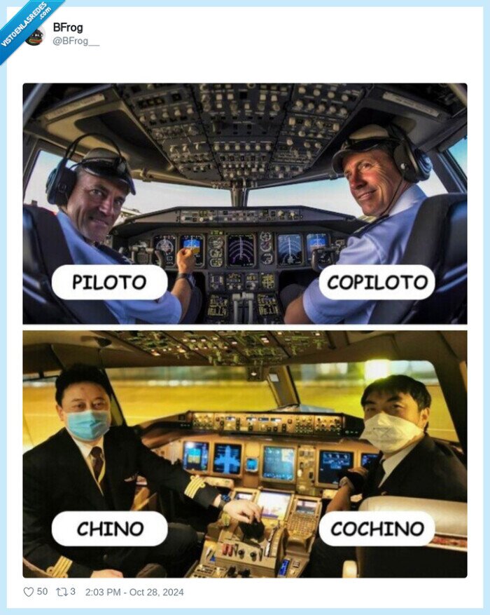 piloto,copiloto,chino,recochino