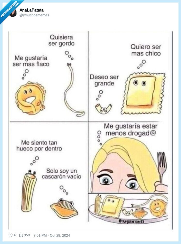 droga,comida,pasta,hablar