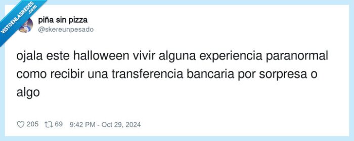 transferencia bancaria,experiencia paranormal,halloween,sorpresa