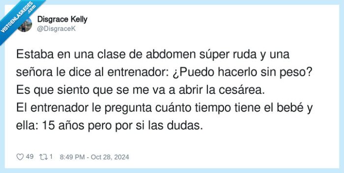 entrenador,pregunta,cesárea,abdomen,hijo,mayor