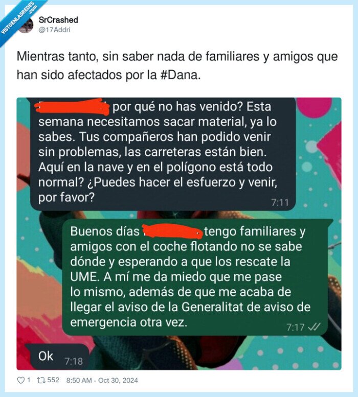 familiares,afectados,dana,valencia,whatsapp