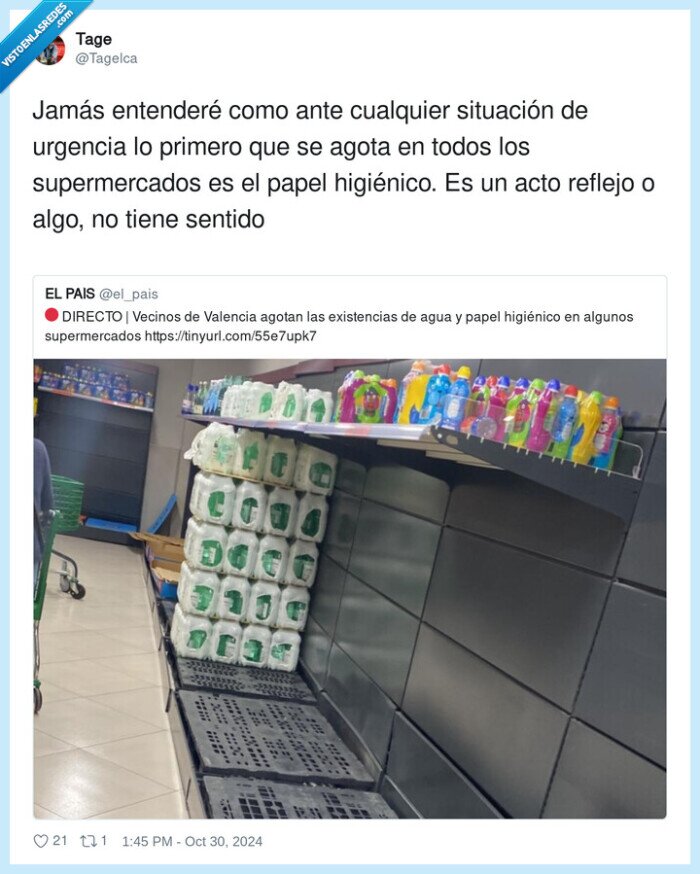 supermercados,papel higiénico,dana,valencia,urgencia