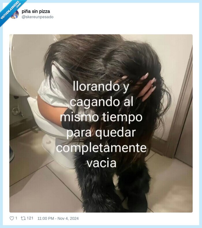 cagar,llorar,wc