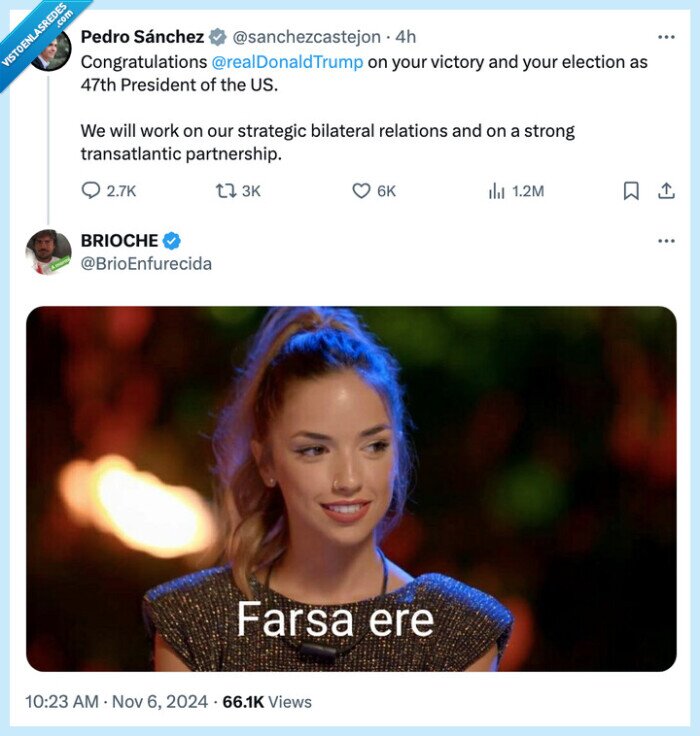 pedro sanchez,tweet,donald trump,eeuu,elecciones