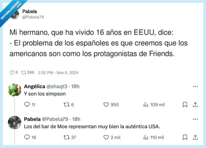 protagonistas,americanos,españoles,hermano,friends,eeuu,trump
