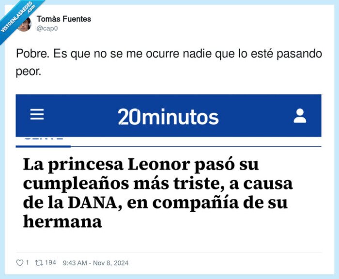 dana,valencia,princesa leonor,triste