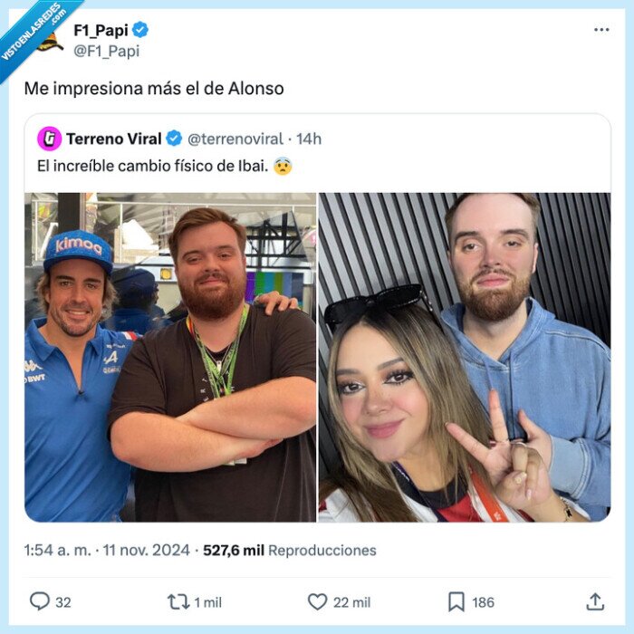 cambio fisico,fernando alonso,ibai llanos