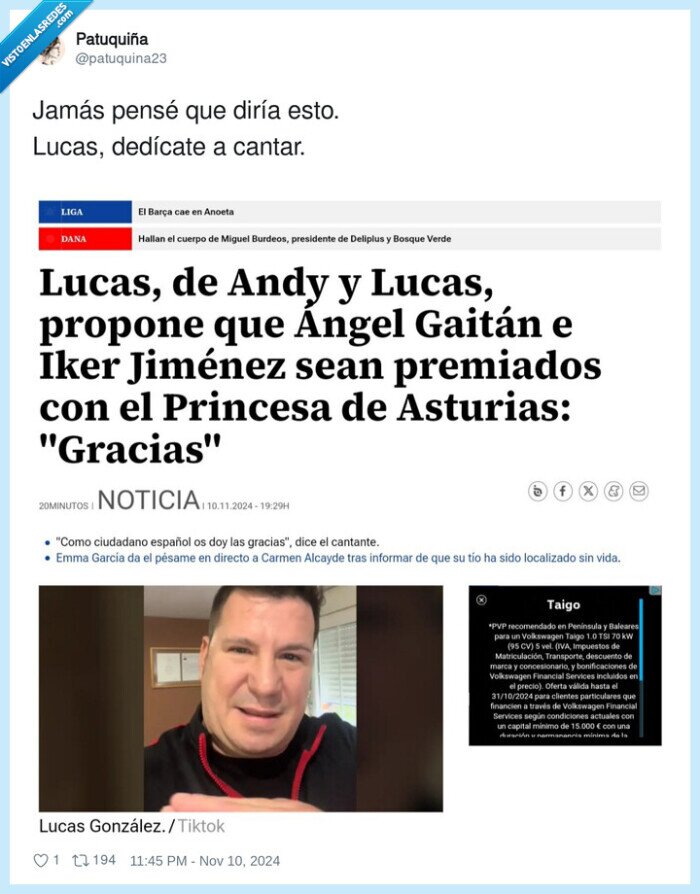 andy y lucas,dana,valencia,apoyo,angel gaitan,iker jimenez