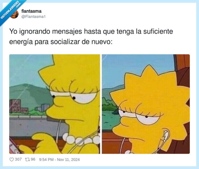 socializar,ignorar,mensajes,energía,lisa simpson