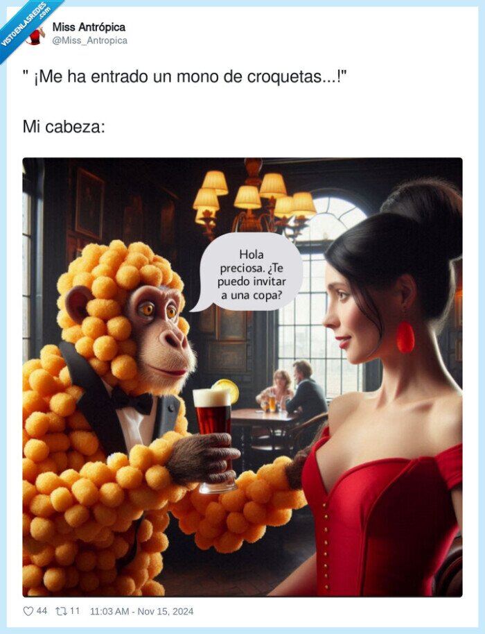 croquetas,ligar,entrar,mono