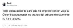 Enlace a Hay mucho friki del café, por @chequechufa