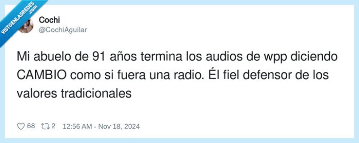 tradicionales,abuelo,walkie talkie,whatsapp,cambio