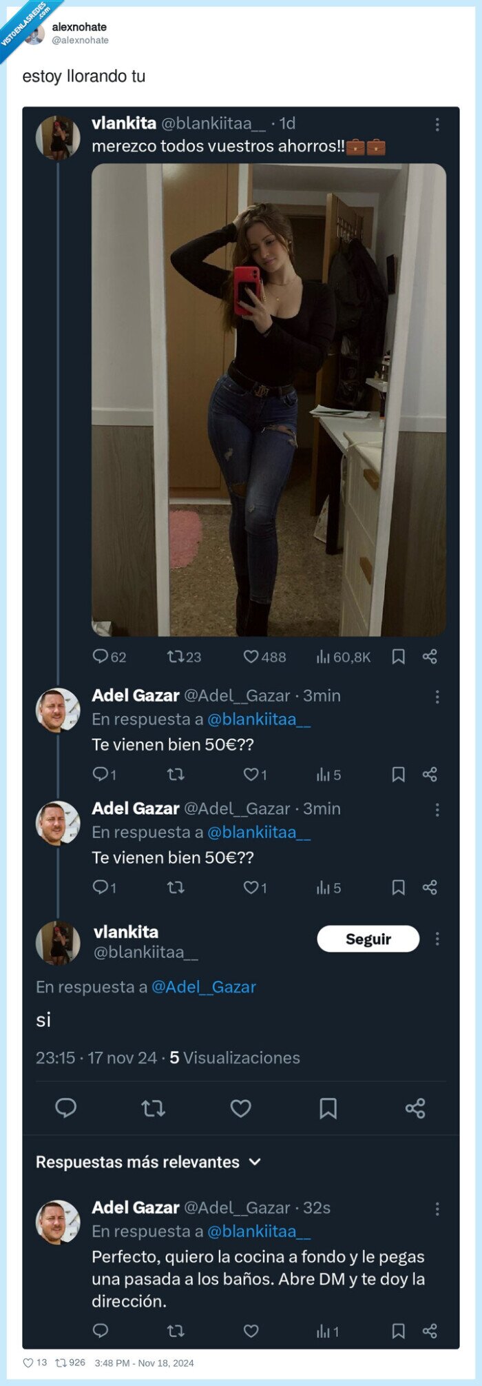 lavar,50 euros,pedir,dinero