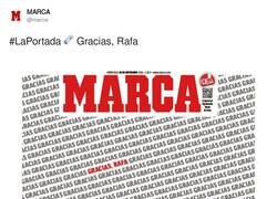 Enlace a Qué cabrones Marca poniendo una publicidad para jubilados en la despedida de Rafa Nadal, por @marca