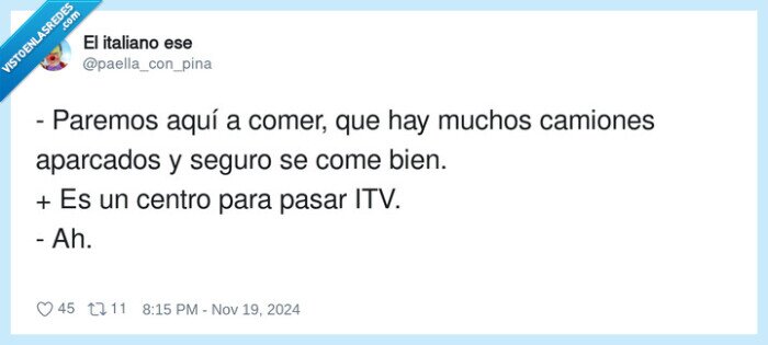 aparcados,camiones,parar,comer
