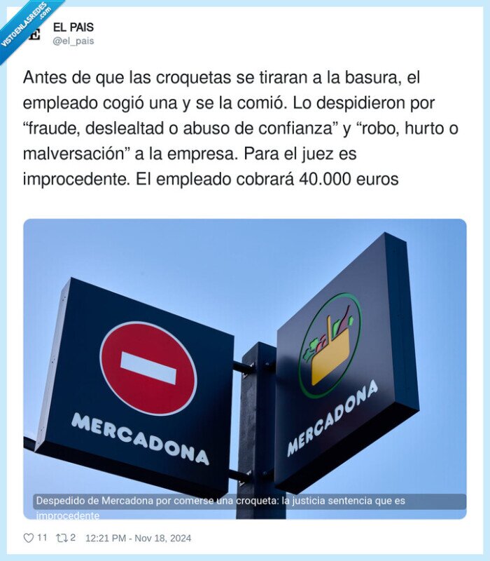 mercadona,despido,improcedente,croqueta