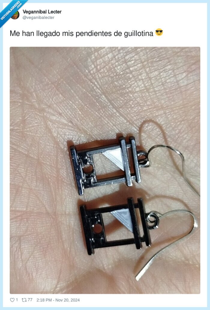pendientes,guillotina