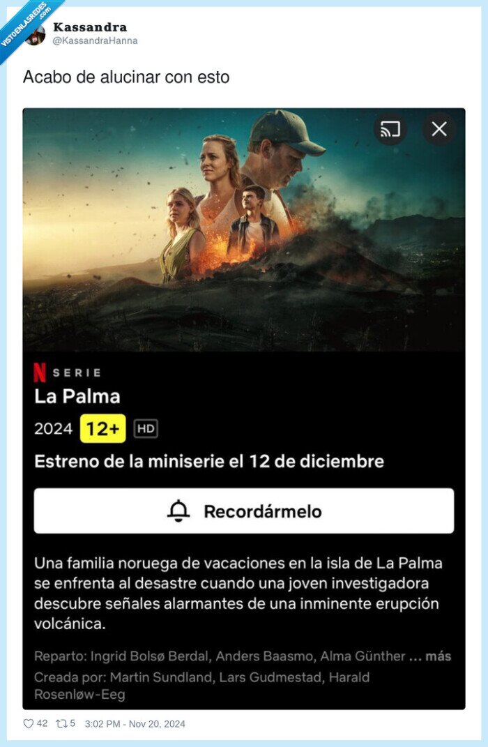 la palma,volcan,pelicula,amazon