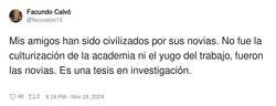 Enlace a Los tíos salimos de casa cual salvaje, son las novias las que nos educan, por @facucalvo13