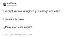 Enlace a ¿Qué hago con fugitiva?, por @AzulWorow