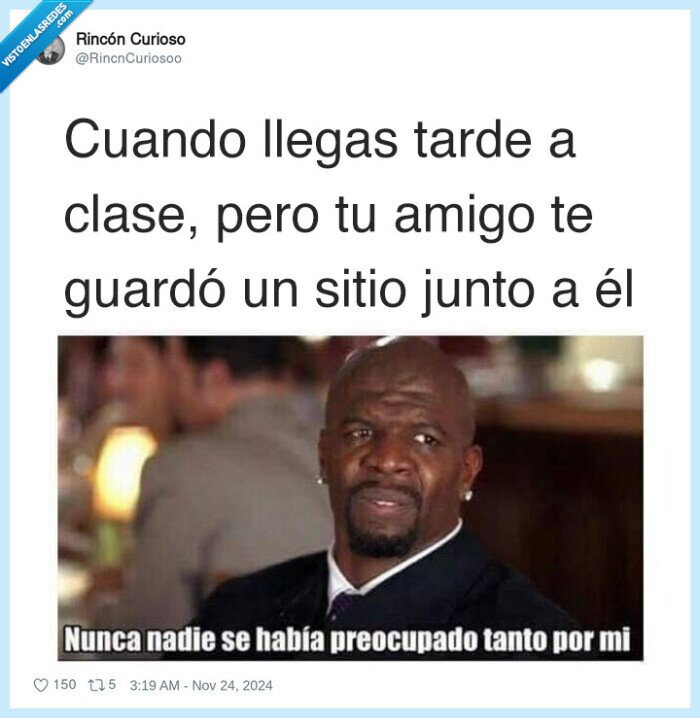 tarde,llegar,clase,amigo,guardar sitio