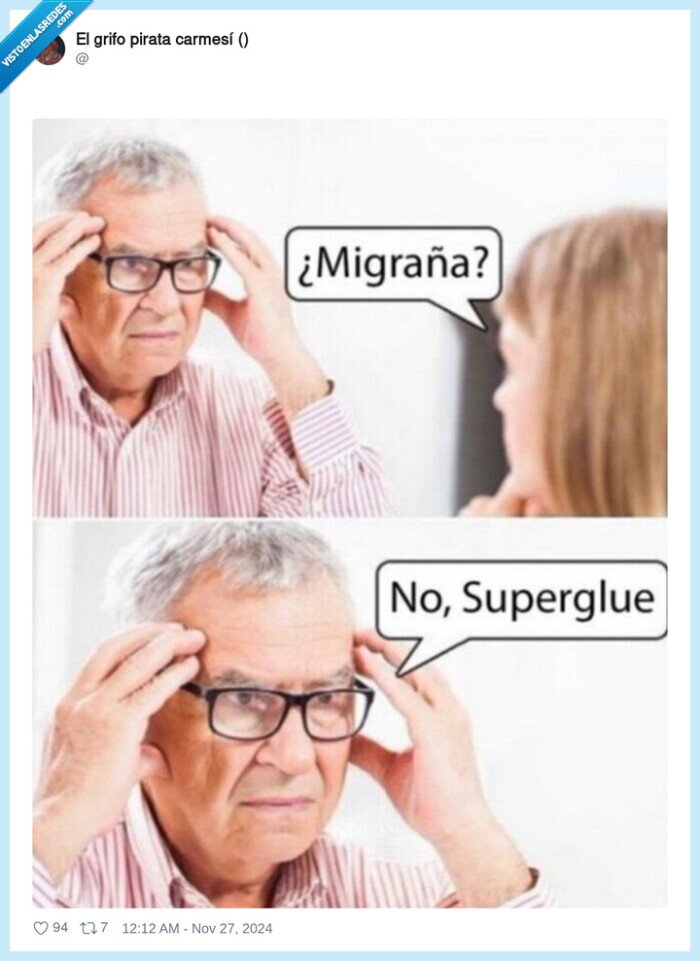migraña,superglue,cabeza