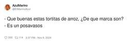Enlace a Tienen el mismo sabor los posavasos que las tortas de arroz, por @ElMarinoAzul