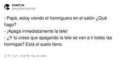 Enlace a Hormiguero en el salón, por @NOROBESPIERRE