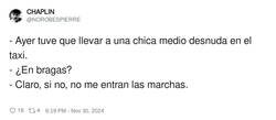 Enlace a No me imagino un taxista sin embragar, por @NOROBESPIERRE