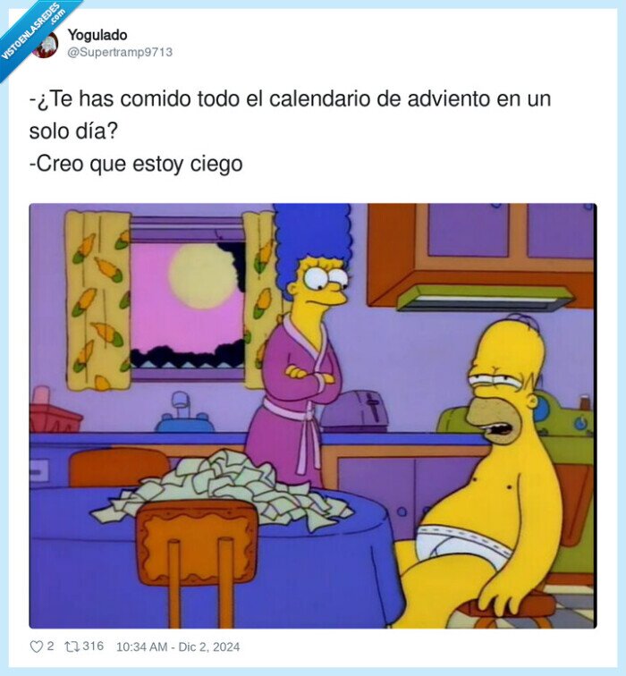 calendario,adviento,comerse,entero,homer simpson