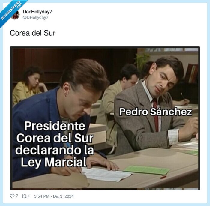 corea del sur,ley marcial,mr bean,pedro sanchez