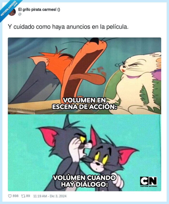 película,anuncios,sonido,volumen