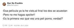 Enlace a Spoilers no, por favor, por @BarDePueblo1