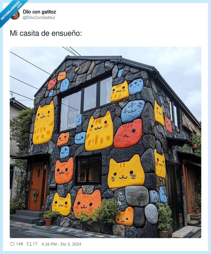 casita,gatos,piedras,japón