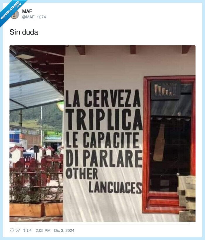 cerveza,triplicar,idiomas