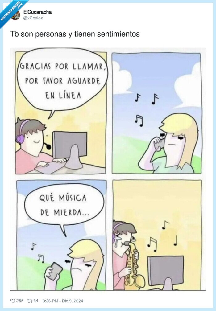 sentimientos,personas,teleoperador,musica,tocar