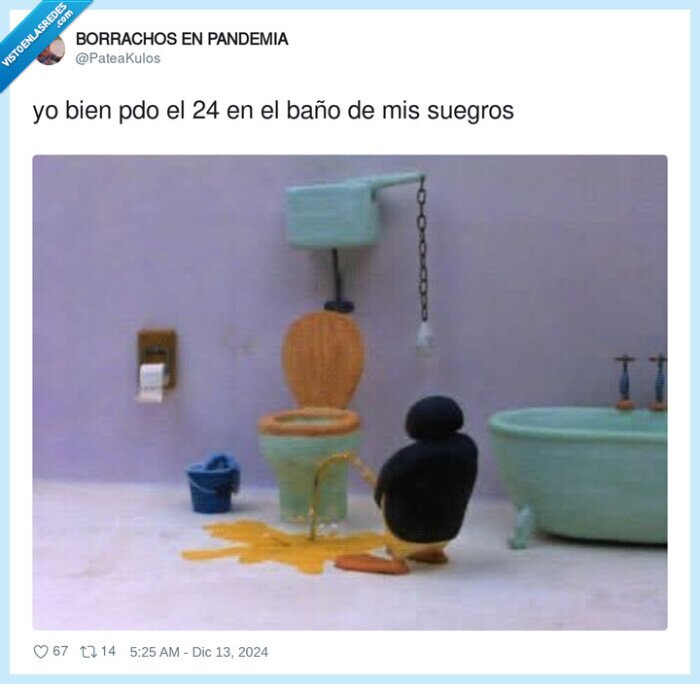 baño,mear,fuera,pingu