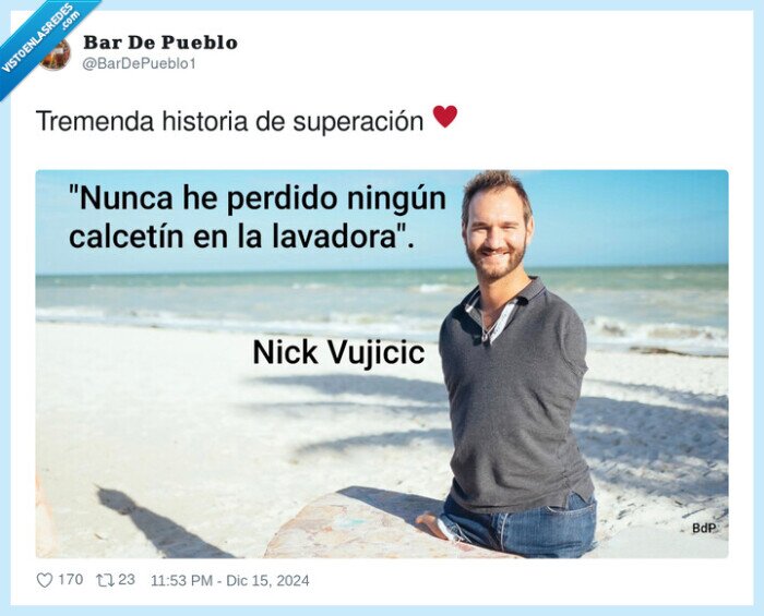 superación,tremenda,historia,nick vujicic,calcetín