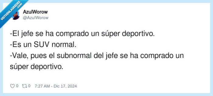 subnormal,deportivo,coche,jefe