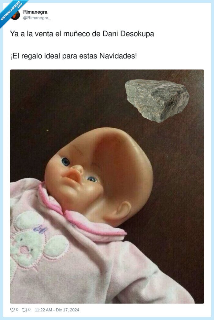 navidades,desokupa,muñeco,regalo,venta,piedra,golpe,pedrada