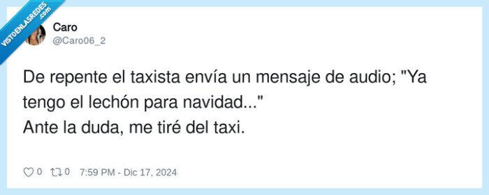 taxista,mensaje,lechón,navidad
