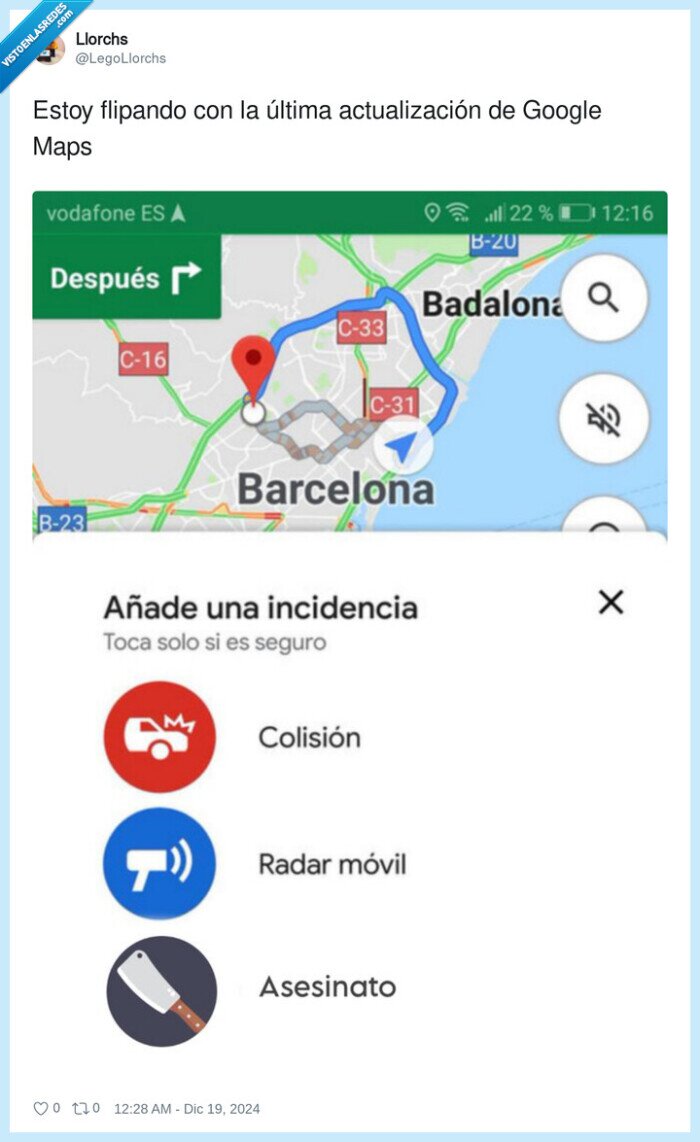 actualización,flipando,asesinato,google maps