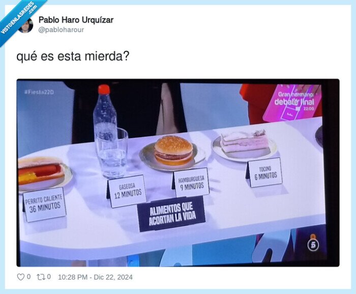 alimentos,acortar,vida,gaseosa,hotdog,hamburguesa